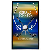 カスタムサンセットゴルフモノグラムデザイン スモールペーパーバッグ (裏面)