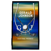 カスタムサンセットゴルフモノグラムデザイン スモールペーパーバッグ (正面)