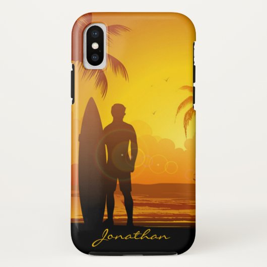 カスタムサンセットビーチサーフィン Case-Mate iPhoneケース (裏面)