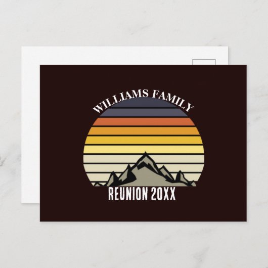 カスタムサンセットマウンテンファミリー懇親会パーティー ポストカード (正面/裏面)
