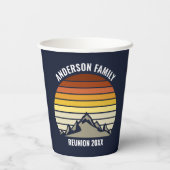 カスタムサンセットマウンテンファミリー懇親会パーティー 紙コップ (裏面)