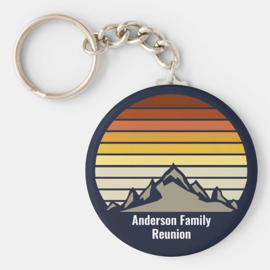 カスタムサンセットマウンテンファミリー懇親会モノグラム キーホルダー (正面)
