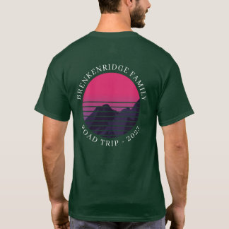 カスタムサンセットレトロファミリーロードトリップ Tシャツ