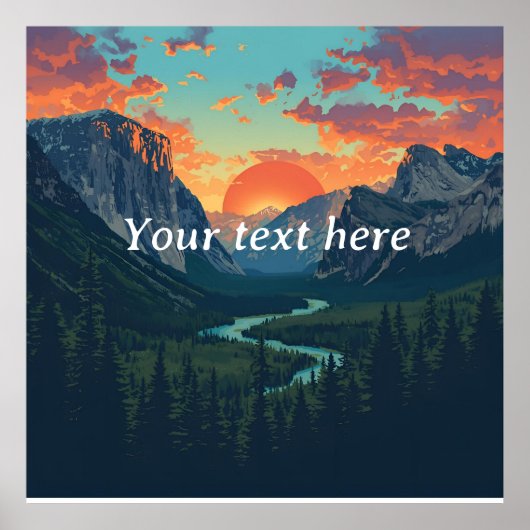 カスタムサンセットワイルダネスプリントパーソナライズされた- Nat ポスター (正面)
