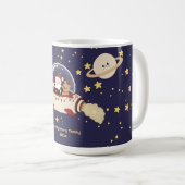 カスタムサンタの宇宙船クリスマス コーヒーマグカップ (正面右)