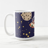 カスタムサンタの宇宙船クリスマス コーヒーマグカップ (左)