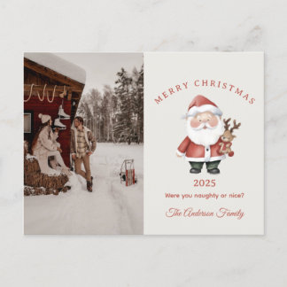 カスタムサンタウォーター色クリスマスの雰囲気ギフト シーズンポストカード