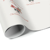 カスタムサンタウォーター色クリスマスの雰囲気ギフト ラッピングペーパー (ロールコーナー)