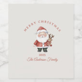 カスタムサンタウォーター色クリスマスの雰囲気ギフト ワインラベル (シングルラベル)