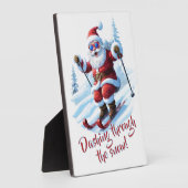 カスタムサンタクおもしろいロースキュートクリスマスホリデー フォトプラーク (側面)