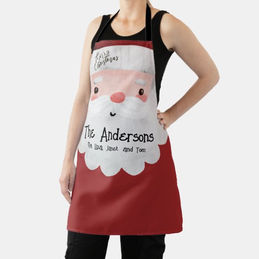 カスタムサンタクロース水の色メリークリスマス エプロン (インサイチュ)