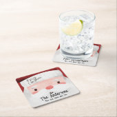 カスタムサンタクロース水カラークリスメリーマ スクエアペーパーコースター (インサイチュ)