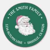 カスタムサンタクロース クリスマス住所ラベル ラウンドシール (正面)
