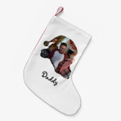 カスタムサンタハットの形の写真クリスマスファミリー スモールクリスマスストッキング (正面 (吊り時))