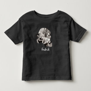 カスタムサンタハットの形の写真クリスマスファミリー トドラーTシャツ