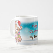 カスタムサンタハットメリークリスマスコルギドッグ恋人 コーヒーマグカップ (正面左)