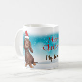 カスタムサンタハットメリークリスマスダッシュンドラバー コーヒーマグカップ (正面左)