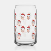 カスタムサンタハット顔クリスマスプレゼント2枚の写真 ガラス缶 (右)