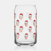 カスタムサンタハット顔クリスマスプレゼント2枚の写真 ガラス缶 (左)