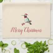 カスタムサンタハミングバード キッチンタオル (折り畳み)