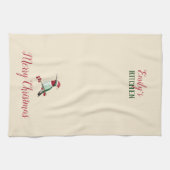 カスタムサンタハミングバード キッチンタオル (横)
