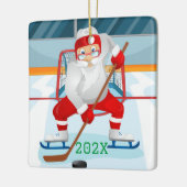 カスタムサンタ遊ホッケー セラミックオーナメント (左)