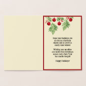 カスタムサンタ・イン・シェーズ・アンド・クロス・カネス・クリスマス 箔カード (内部)
