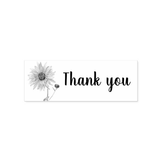 カスタムサンフラワーありがとう セルフインキングスタンプ (デザイン)