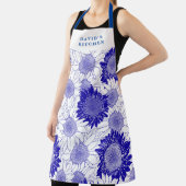 カスタムサンフラワーズブルー エプロン (インサイチュ)