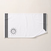 カスタムサンムーン&ブラックストライプ3つ バスタオルセット (ハンドタオル)