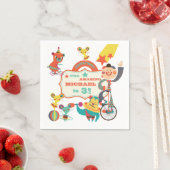 カスタムサーカスアクス誕生日紙ナプキンス スタンダードカクテルナプキン (インサイチュ)