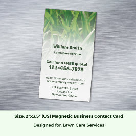 カスタムサービスのフォトグリーン気に芝生 マグネット名刺