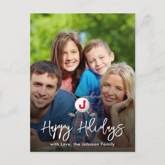 カスタムザイメージゴルフホリデイデザイン シーズンポストカード (正面)