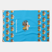 カスタムシアンブルービール キッチンタオル (横)