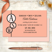 カスタムシェイプコーラルピンクテンプレート名刺 名刺