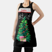 カスタムシェフのベーカー名パーソナライズされたおもしろいが点灯 エプロン (インサイチュ)