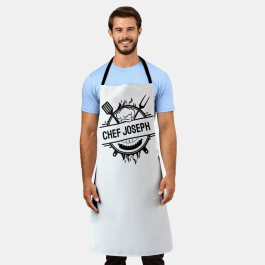カスタムシェフグリル調理師父の日の贈り物 エプロン (着用した状態)