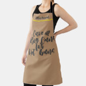 カスタムシェフ名パーソナライズされた前ビッグガンホットバンズ エプロン (インサイチュ)