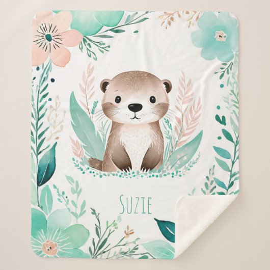 カスタムシェルパベビーブランケットボホオッタデザイン シェルパブランケット (正面)