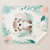 カスタムシェルパベビーブランケットボホオッタデザイン シェルパブランケット (正面(横))