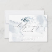 カスタムシェルビーRSVP水彩の紅葉ほこりっぽい青 出欠カード (正面)