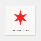 カスタムシカゴ国旗の赤6ポイント星テンプレート スタンダードカクテルナプキン (正面)