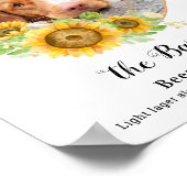 カスタムシグネチャードリンクひまわり結婚ペット ポスター (角)