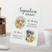 カスタムシグネチャードリンクひまわり結婚ペット 台座サイン (インサイチュ)