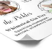 カスタムシグネチャードリンクドッグバーペットの結婚写真 ポスター (角)