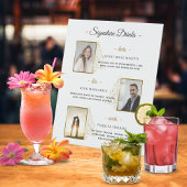 カスタムシグネチャードリンク金ゴールド冬の結婚式の写真 台座サイン