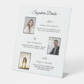 カスタムシグネチャードリンク銀結婚の写真 台座サイン (正面)