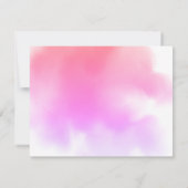 カスタムシグネチャーレインボーピンク金ゴールド水彩 ノートカード (裏面)