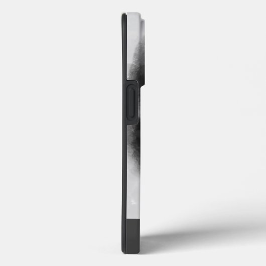 カスタムシグネチャー白黒の水色フローラ Case-Mate iPhoneケース (裏面 / 右)