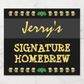 カスタムシグネチャー自家醸造 ビールラベル (シングルラベル)